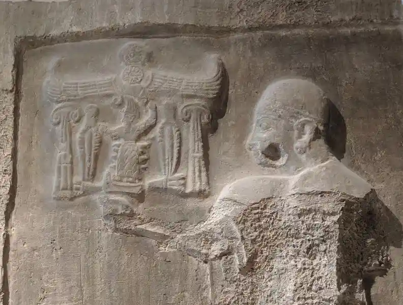 Winged sun on a hieroglyphic Hittite stele, Pergamon Museum, Museum Island, Berlin